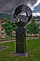 Abstract metal sculpture in Bad Ragartz, Switzerland, null